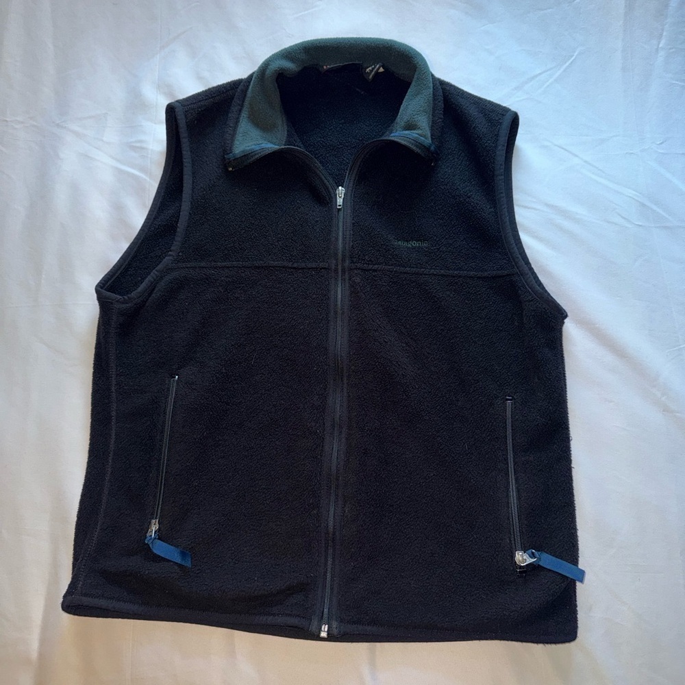 Patagonia Vintage Synchilla Men's Black Fleece Zip Up Vest Size Medium